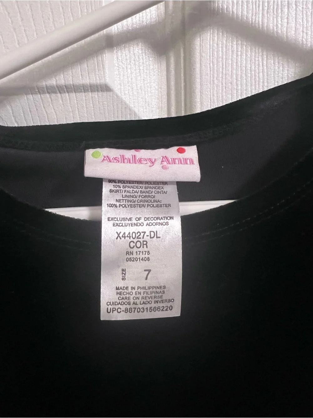 Ashley Ann Black and Hot Pink Dance Dress with Satin Bow